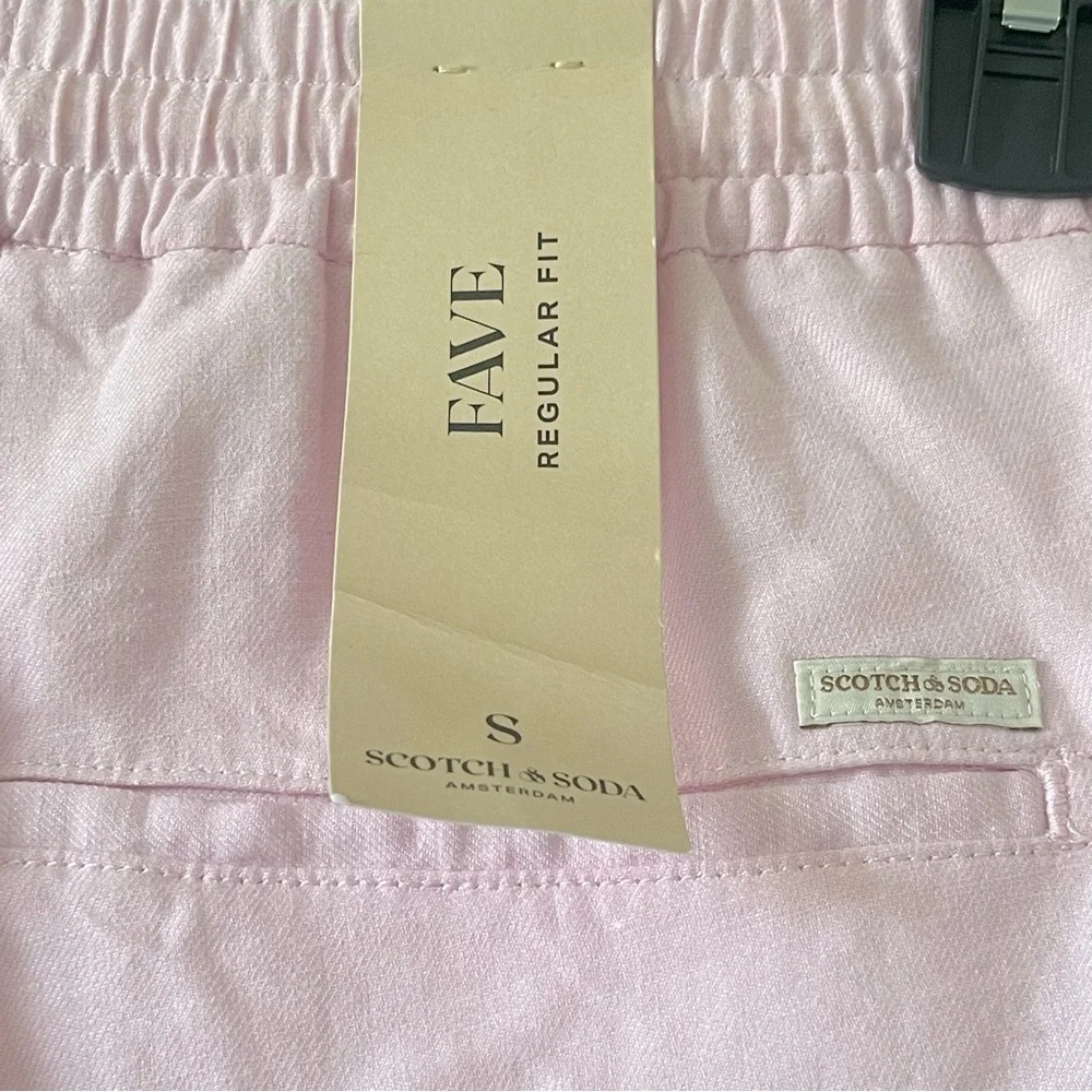 Scotch & Soda Fave Linen Cotton Bermuda Shorts Regular Fit Mens Small NWT Pink